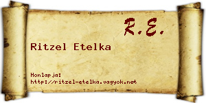 Ritzel Etelka névjegykártya